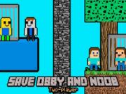Laro Iligtas si Obby at Noob Dalawang Manlalaro online
