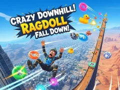 Laro Crazy Downhill! Bumagsak si Ragdoll! online