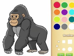 Laro Gorilla pangkulay ng libro para sa mga bata online