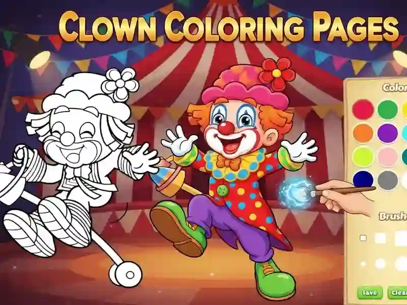 Laro Mga pahina ng pangkulay ng clown online