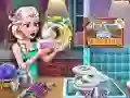 Laro Paghuhugas ng Pinggan ng Reyna ng Yelo online Laro Paghuhugas ng Pinggan ng Reyna ng Yelo online