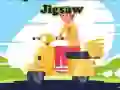 Laro Mga Sakay ng Scooter sa Lungsod: Jigsaw online Laro Mga Sakay ng Scooter sa Lungsod: Jigsaw online