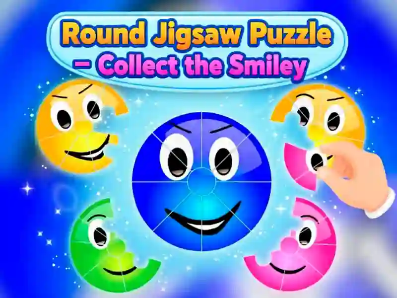 Laro Round jigsaw Puzzle — Kolektahin ang Smiley online
