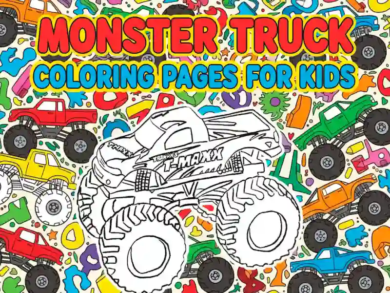 Laro Mga Pangkulay na Pahina ng Monster Truck Para sa Mga Bata online
