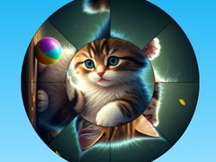 Laro Round Jigsaw Puzzle: Kolektahin ang Mga Larawan ng Cute Kittens online