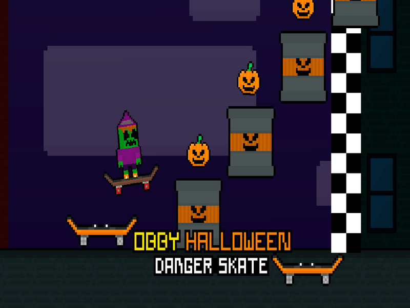 Laro Obby Halloween Danger Skate online