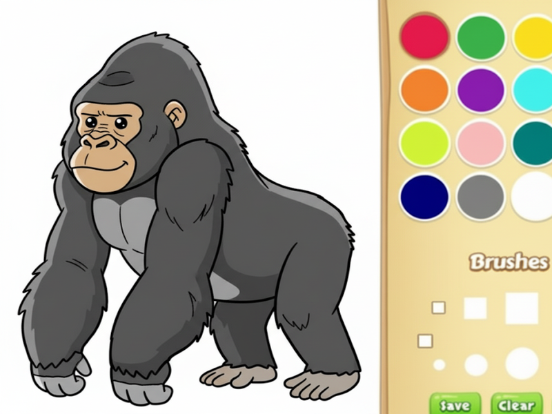 Laro Gorilla pangkulay ng libro para sa mga bata online